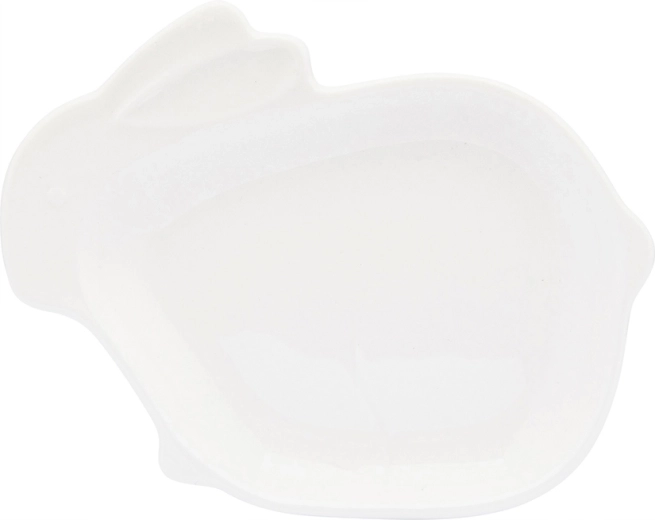 Nyuszi formájú krémszínű porcelántálka 13,5 × 10,5 cm