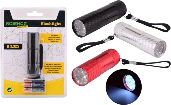 Fém LED zseblámpa zsinórral