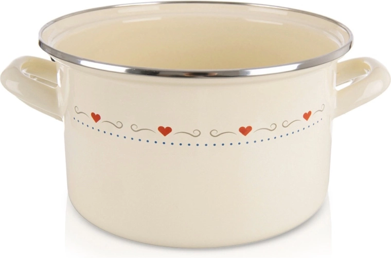 Krém színű zománcozott fazék TONCA 22 cm, 4 l