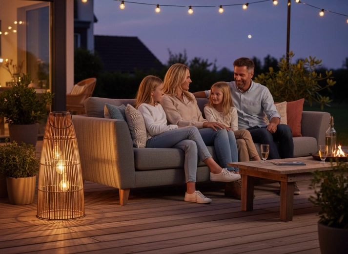 Hangulatos fény a kültéri pihenéshez