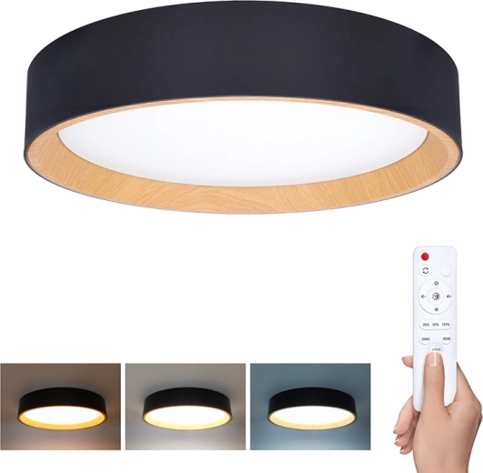 Solight Larios Black LED mennyezeti és fali lámpa távirányítóval
