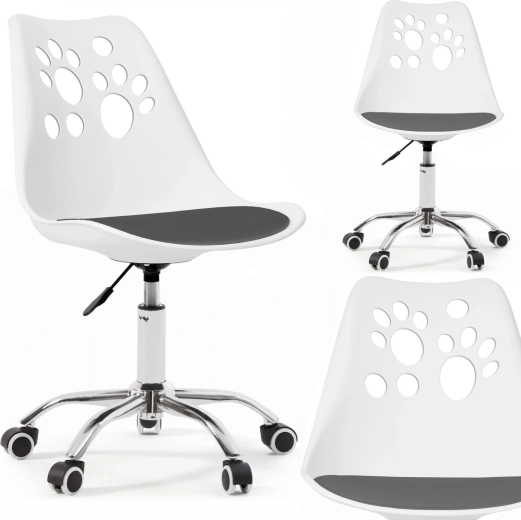 Ergonomikus gyermek forgószék Bauerkraft fehér-szürke