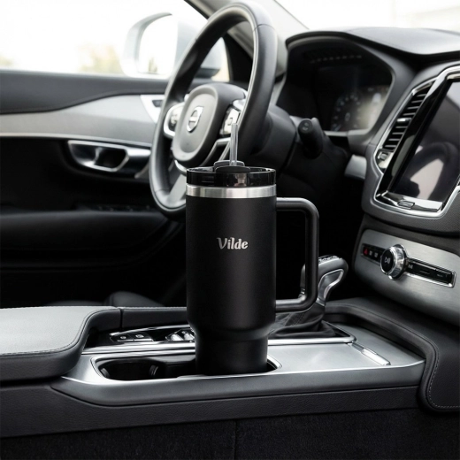 Ergonomikus fül és autós pohártartóhoz illeszkedő forma