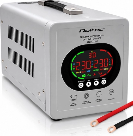 Qoltec tiszta szinuszos UPS szünetmentes tápegység 1000 VA / 720 W