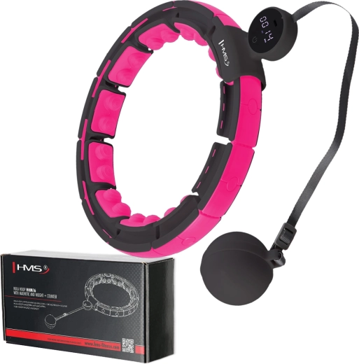 Masszázs hullahopp súllyal, mágnesekkel és számlálóval – fekete