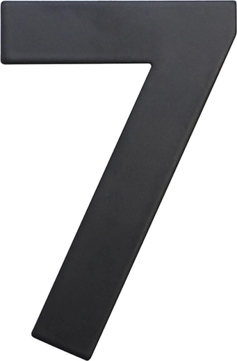 Házszám 7, 75 mm, rozsdamentes acél, matt fekete