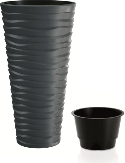 Prosperplast Sand Slim antracit virágláda 75 cm betéttel