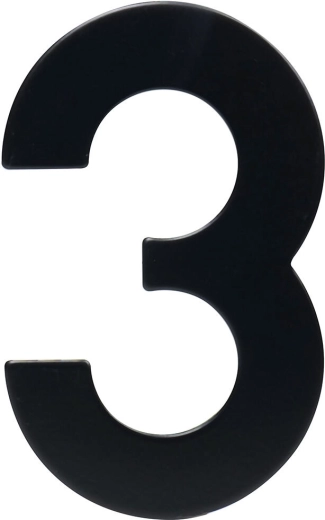 Házszám 3, 95 mm, rozsdamentes acél, fekete matt