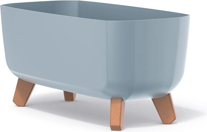 Gracia Case lábakon álló virágláda 39 cm – világosszürke, tartós műanyag
