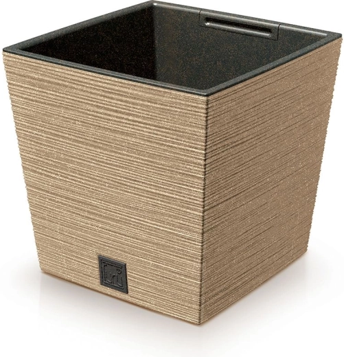 Furu Square Low Eco Wood szögletes alacsony kaspó betéttel 24 cm – naturo