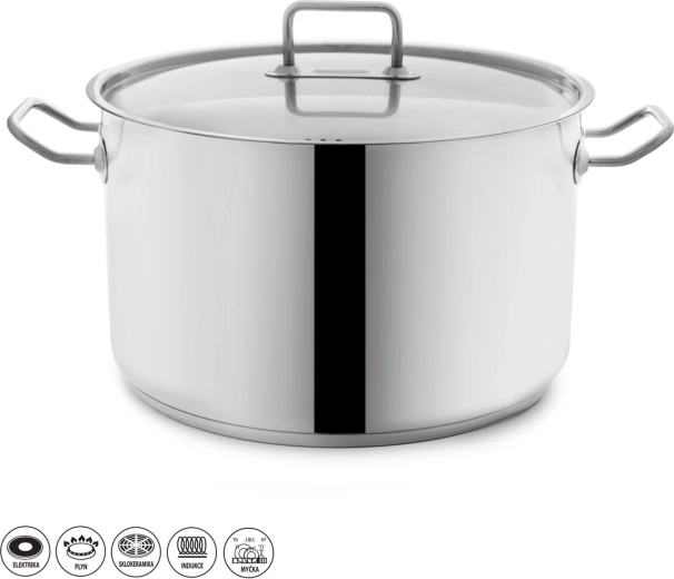 Stock rozsdamentes lábas 21,5 l fedővel