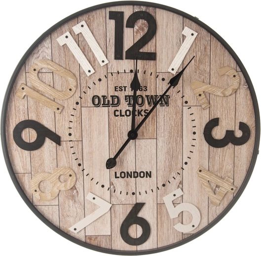 Old Town fali óra 60 cm – fa és fém