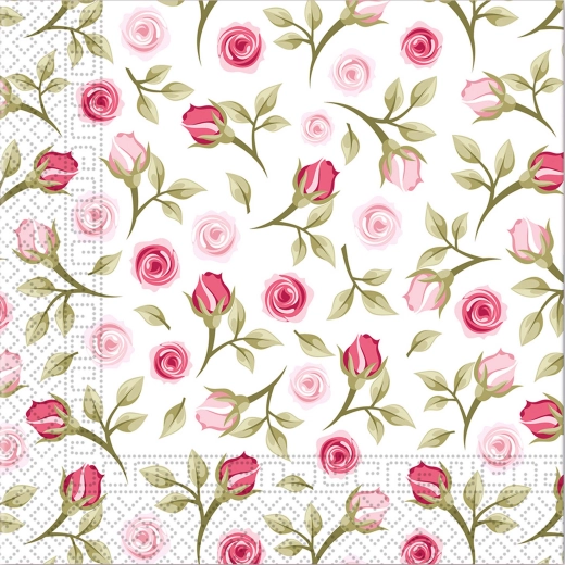 3 rétegű Romantikus rózsás szalvéták 33 × 33 cm