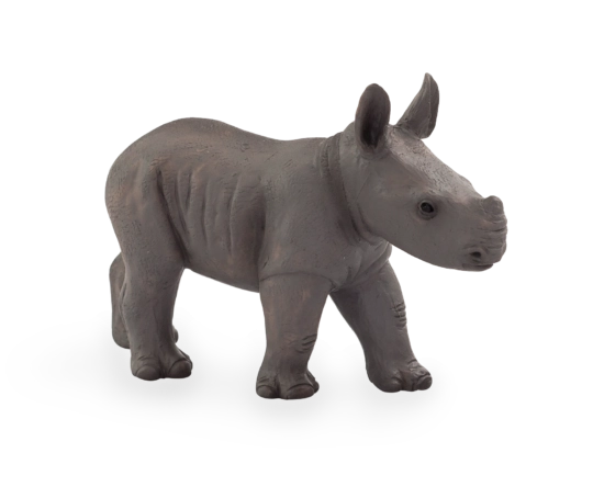 Orrszarvú borjú álló figura