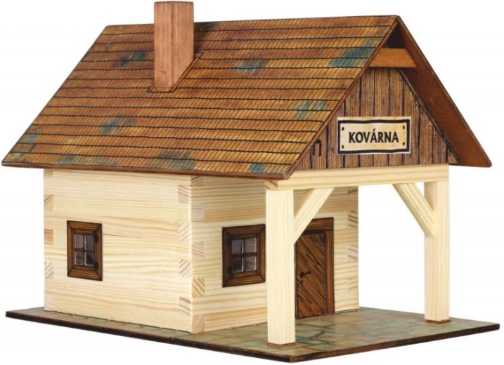 Fából készült ragasztós építőkészlet Kovácsműhely