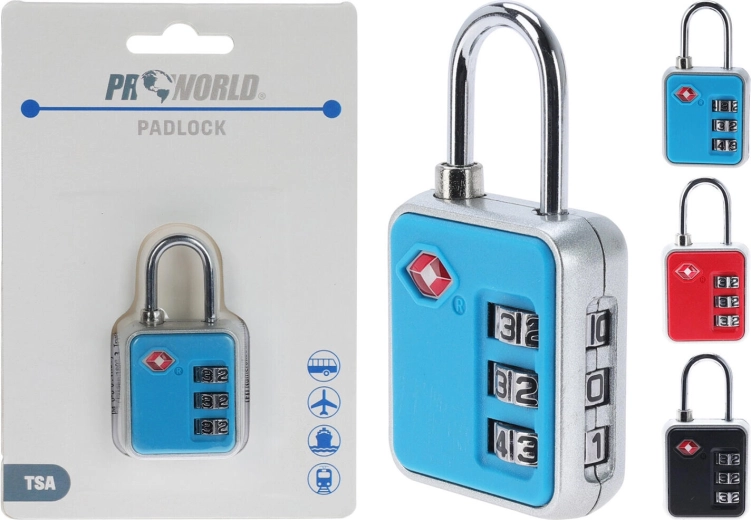 Utazási TSA lakat, vegyes színek