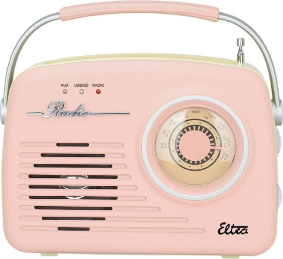 Retro rádió LUIZA SP-11 MP3 USB SD rózsaszín