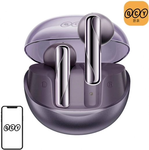 Vezeték nélküli TWS fülhallgató QCY AilyBuds Clear T32 – Lila