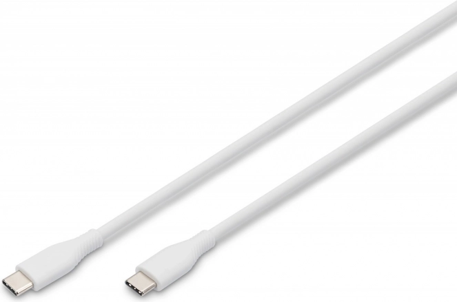 Szilikon USB-C USB-C kábel, USB 2.0 60W, 1m fehér