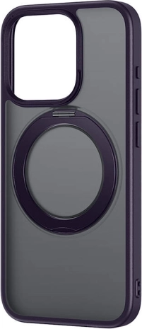 Baseus SkyRing Magnetic mágneses tok állvánnyal iPhone 14 Pro Max-hoz + edzett üveg és tisztítókészlet, lila