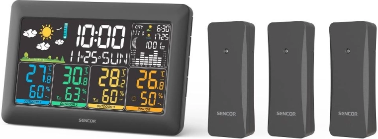 Sencor SWS 6300 meteorológiai állomás 3 vezeték nélküli érzékelővel