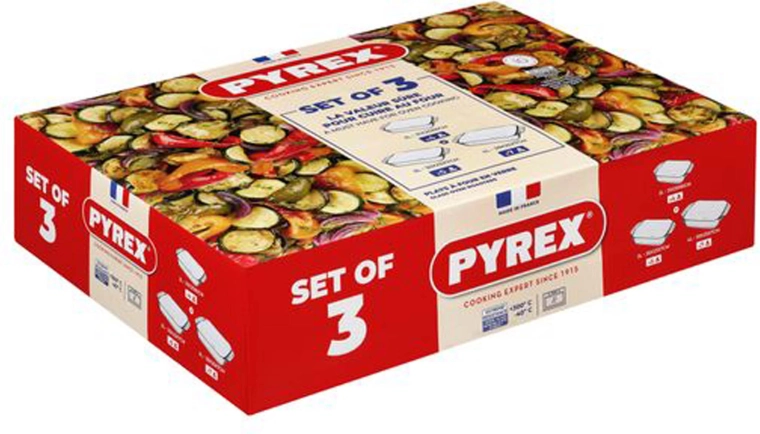 PYREX üveg tepsikészlet 2 l, 3 l és 4 l
