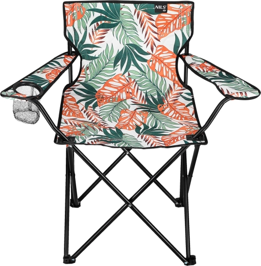 Összecsukható kempingszék trópusi mintával – NILS Camp