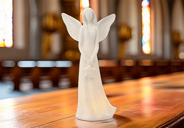 LED-angyalfigura csillaggal, 23,6 cm - 1 darab
