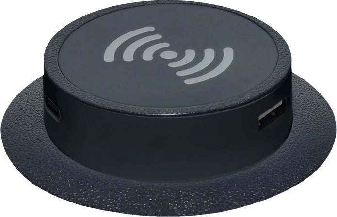 Solight kihúzható vezeték nélküli Qi töltő 15 W USB-A és USB-C PD csatlakozóval, fekete - 1 db