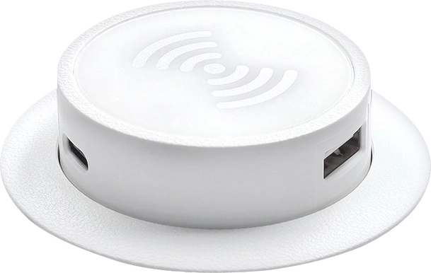 Solight kihúzható vezeték nélküli Qi töltő 15 W USB-A és USB-C PD 20 W csatlakozóval, fehér