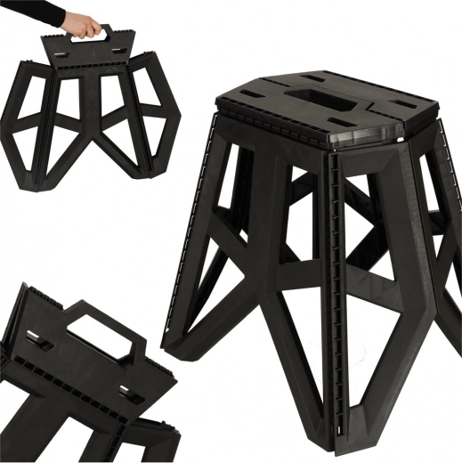 Összecsukható kempingszék 40 cm, fekete
