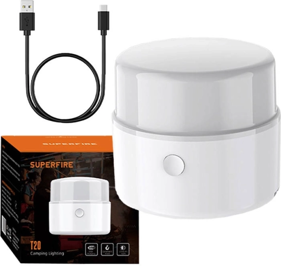 SUPERFIRE T20 kempinglámpa, 180 lm, USB töltés