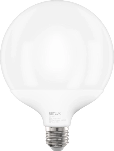 RETLUX Big Globe E27 20 W meleg fehér LED-izzó