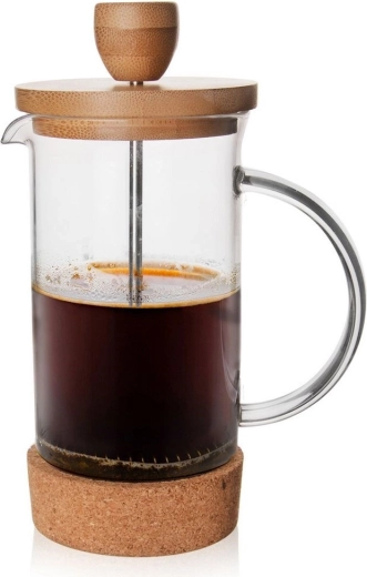 Üveg french press kávéhoz és teához, 400 ml