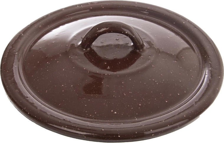 Barna zománcozott fedő 16 cm