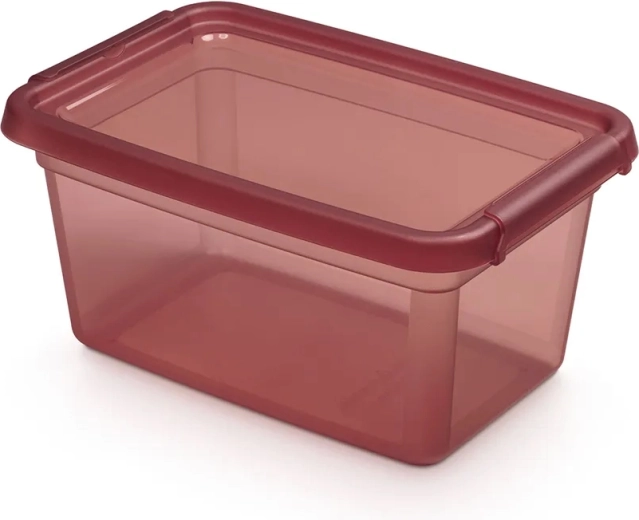 Basestore tárolódoboz fedéllel és csatokkal 4,5 l, Rhubarb