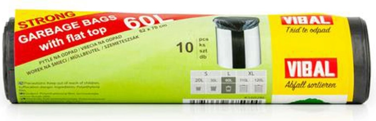 Szemeteszsákok 60 l, 10 db