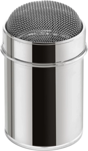 Rozsdamentes cukor- és kakaószóró szita, 180 ml