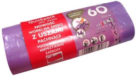 Füles szemeteszsákok 60 l, 60 × 72 cm, levendula illat