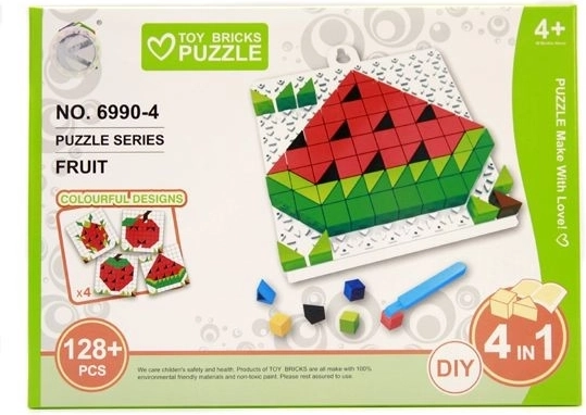 Gyümölcs alakú puzzle kirakó 128 darabbal - 1 db