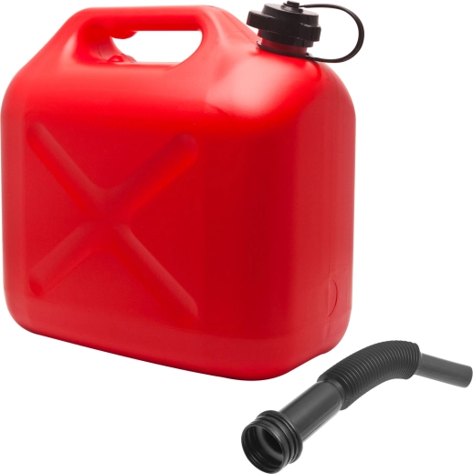 10 l-es benzineskanna flexibilis kiöntőcsővel