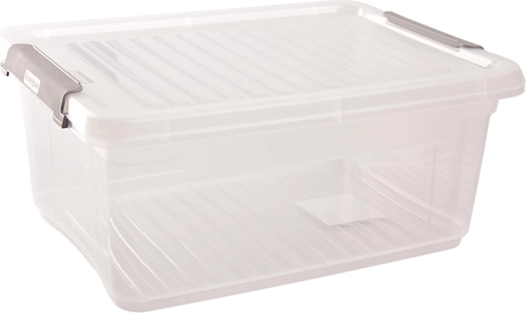 Tárolódoboz fedéllel és kapcsokkal 11,4 l
