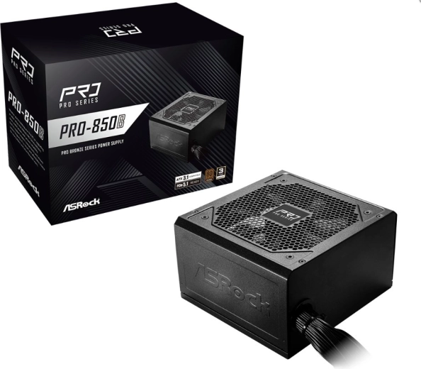 ASRock PRO sorozatú tápegység 850 W 80 Plus Bronze, nem moduláris