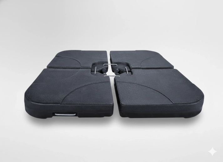 Ellensúly kerti napernyőhöz, 4 részes talp 50 × 50 × 7,5 cm, fekete