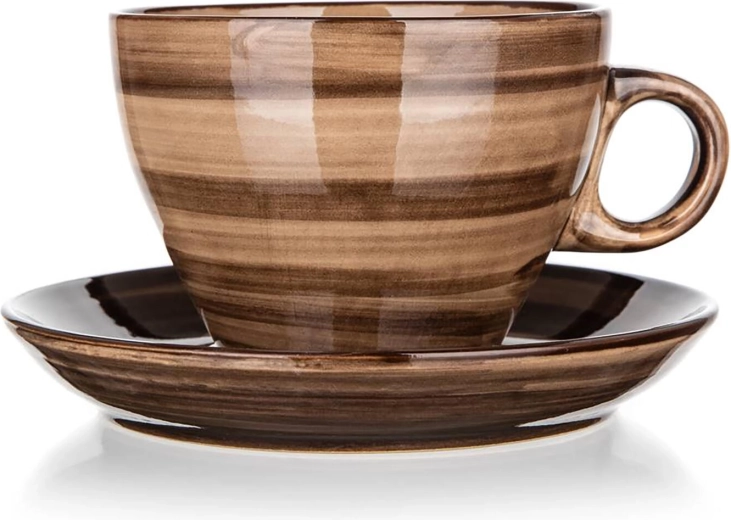 Elegáns barna máz csíkozással