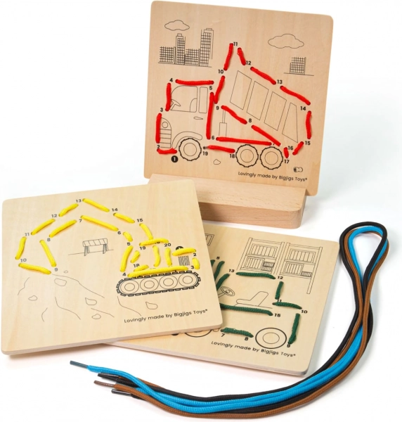 Számos fűzőjáték – építőgépek BIGJIGS TOYS