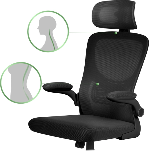 Ergonomikus háttámasz és szellőző mikróháló