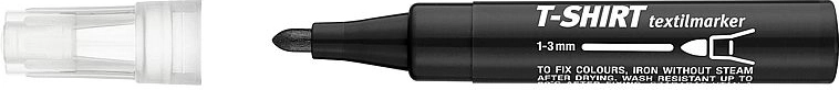 Fekete textilfilc, kerek heggyel, 1–3 mm