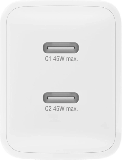 Két USB‑C port az egyidejű gyorstöltéshez