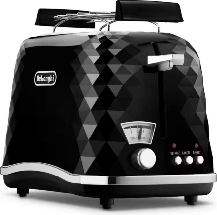 Elegáns fekete DeLonghi Brillante kenyérpirító